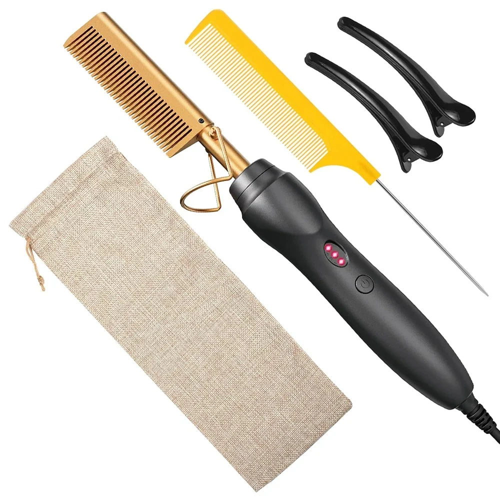 Portable Hot Comb Hair Straightener