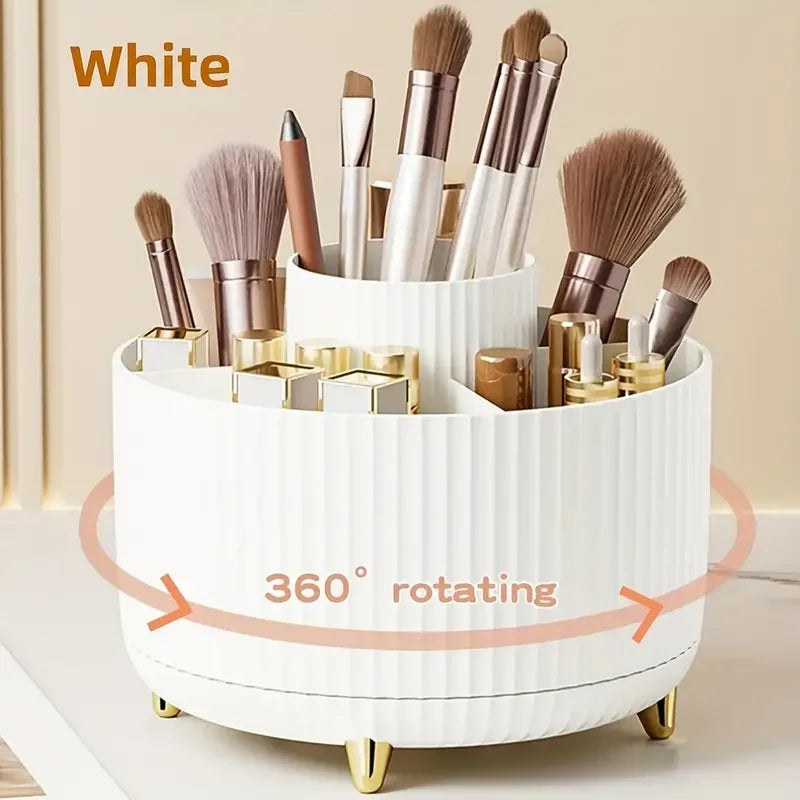 360° Rotating Makeup Brush Holder Organizer
