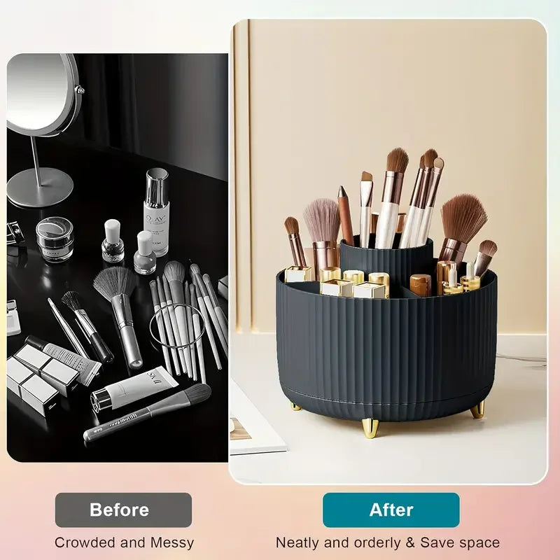 360° Rotating Makeup Brush Holder Organizer