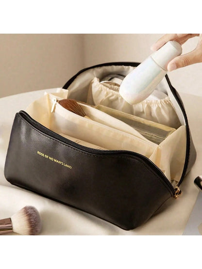 Large Capacity Portable Leather Travel Cosmetic Bag