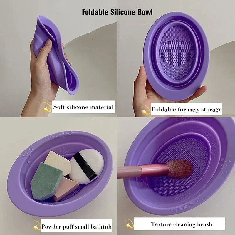 Silicone Foldable Makeup Brush Cleaner Bowl