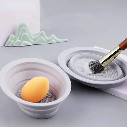 Silicone Foldable Makeup Brush Cleaner Bowl